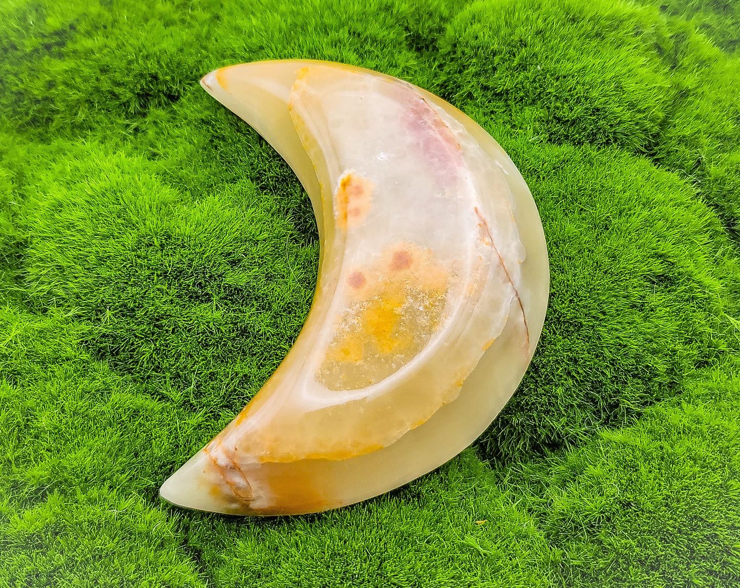 Green Onyx Crecent Plates