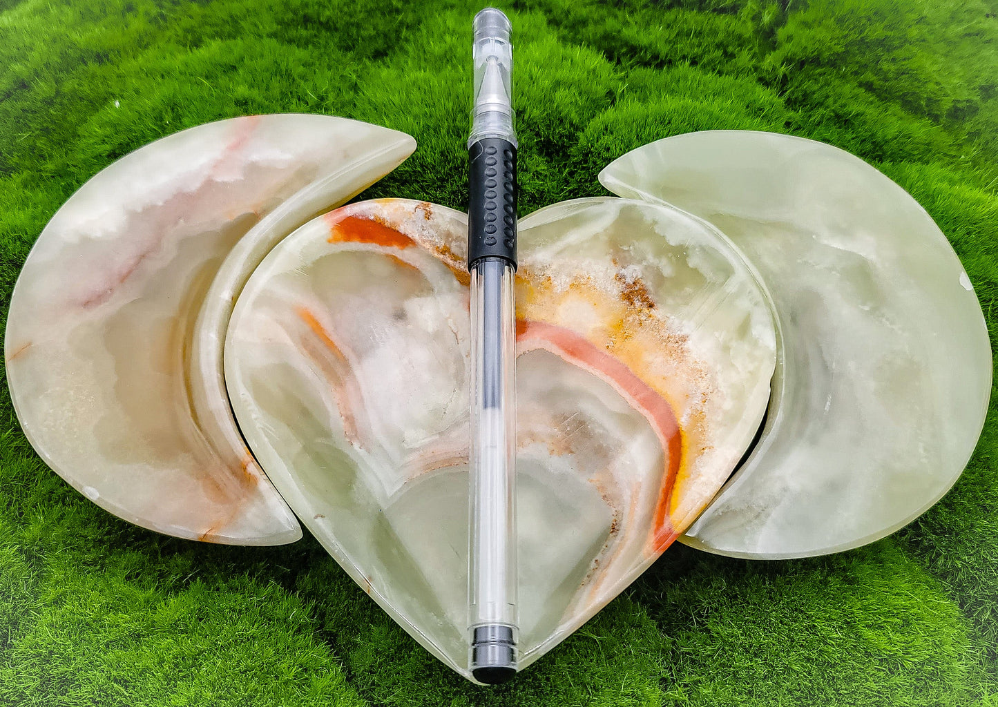 Green Onyx Heart Plates