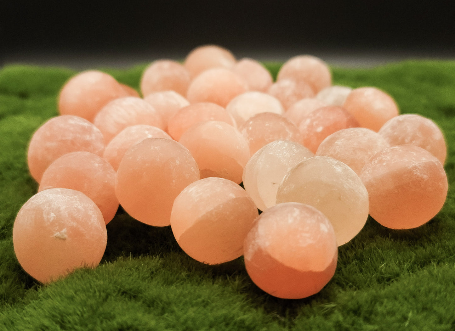 Peach Selenite Spheres