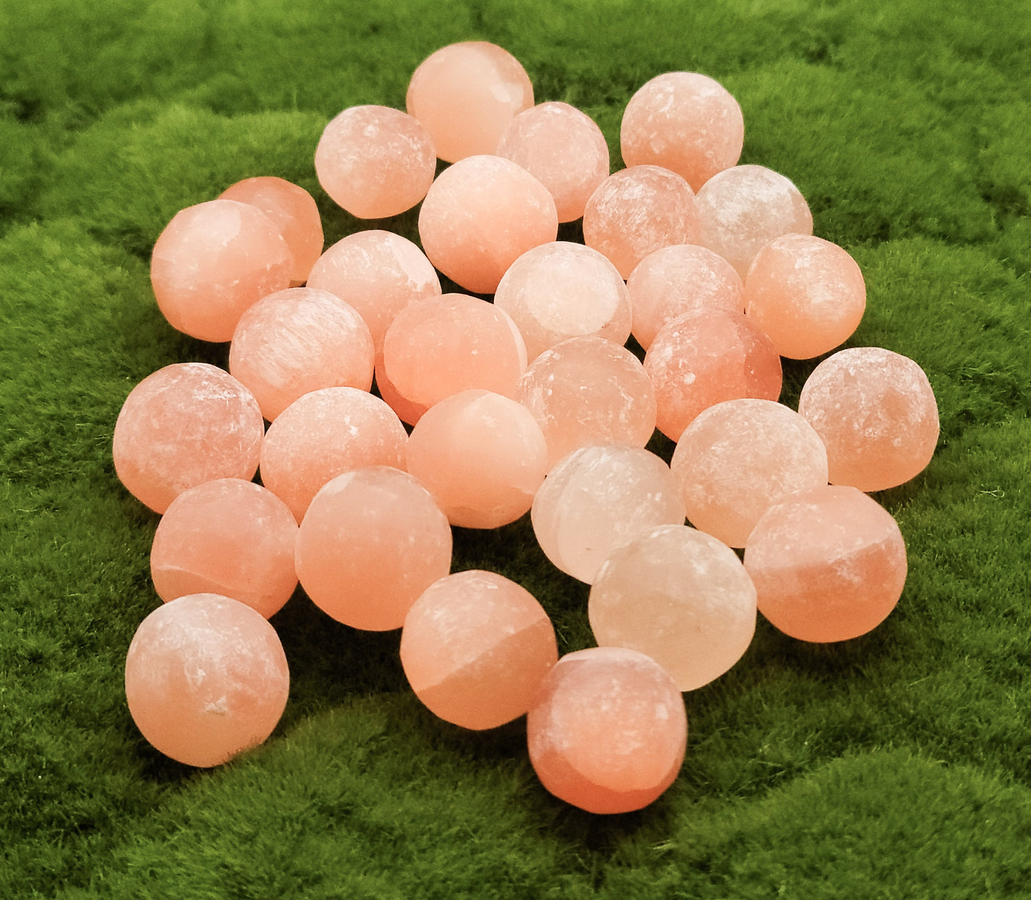 Peach Selenite Spheres