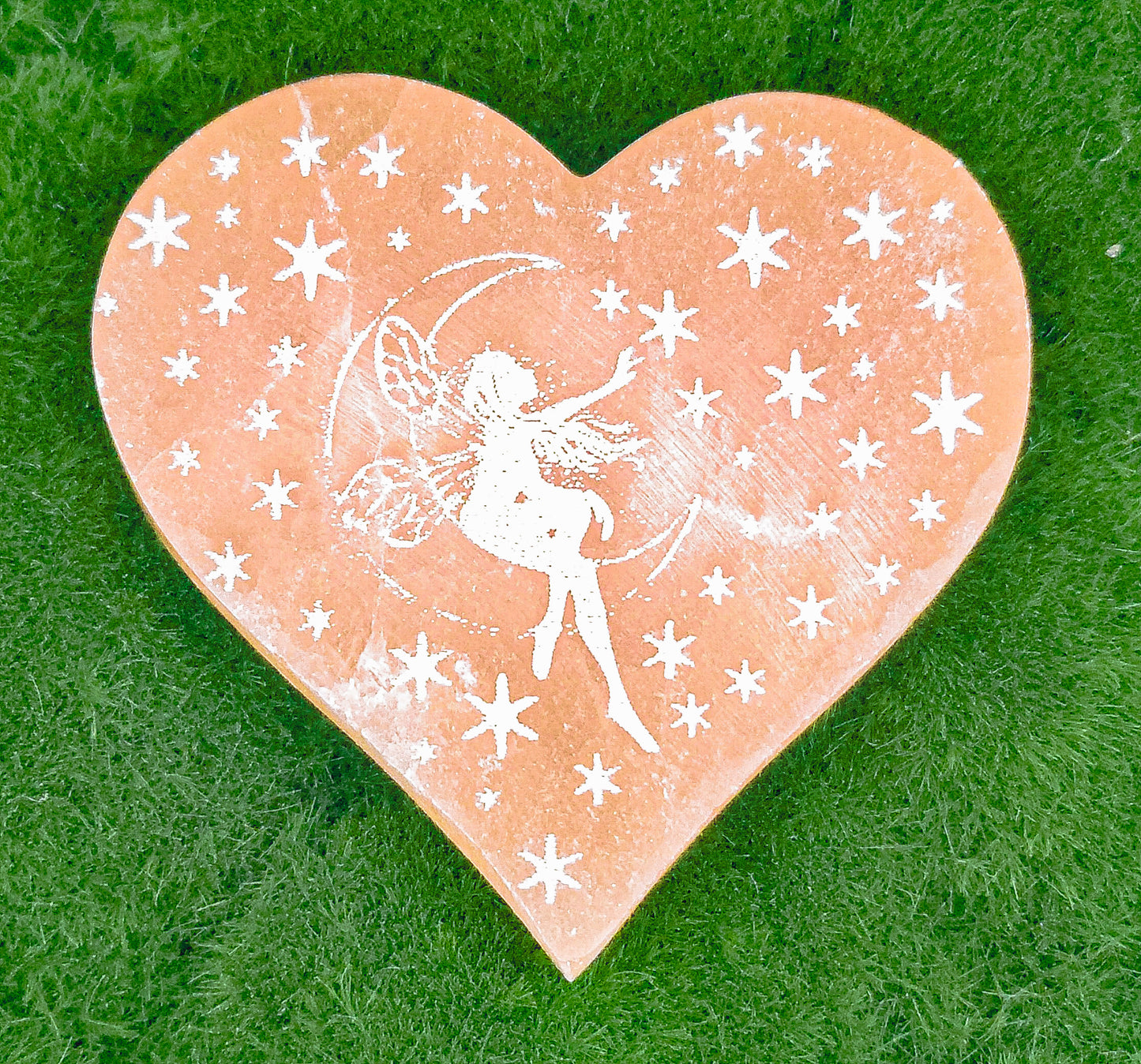 Peach Selenite Hearts