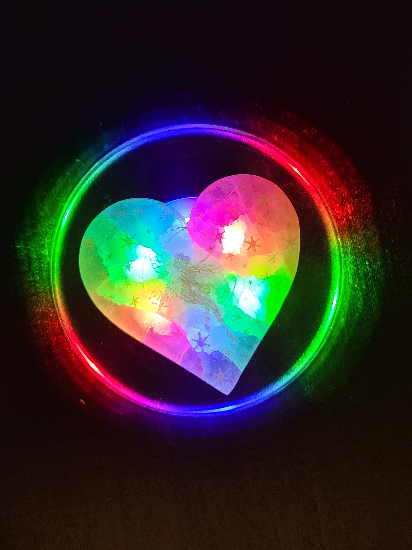 Peach Selenite Hearts
