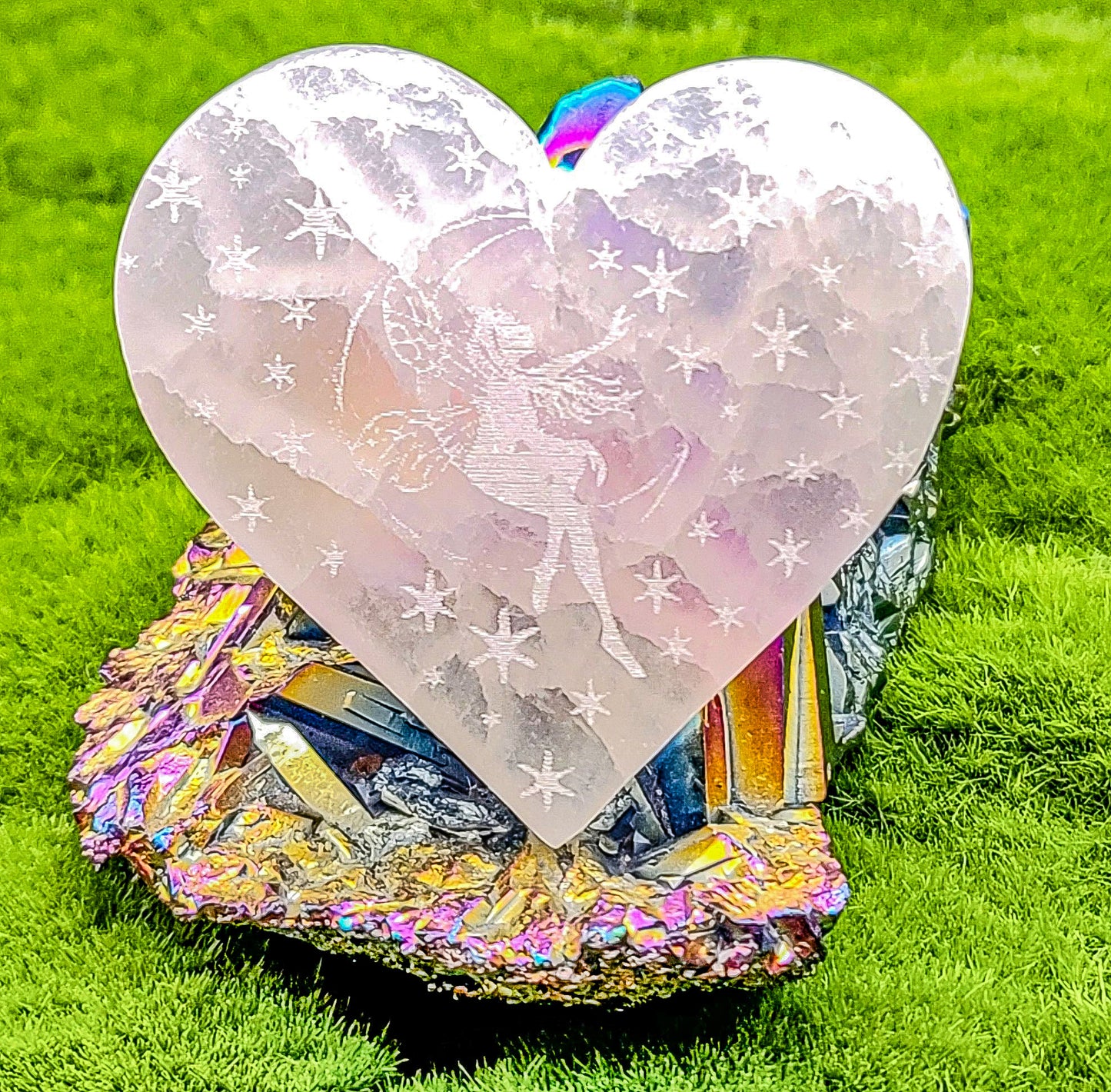 White Selenite Hearts