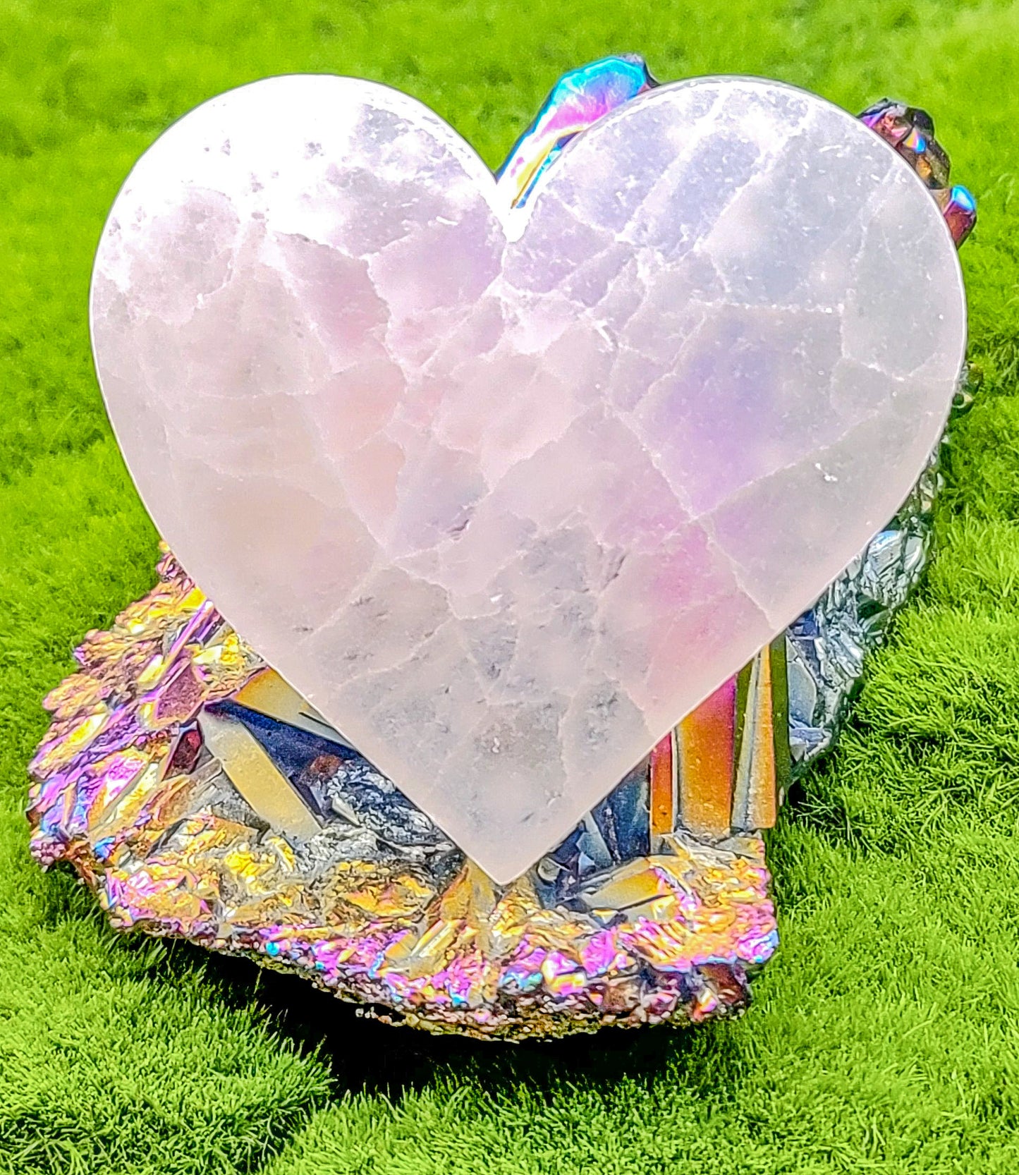 White Selenite Hearts