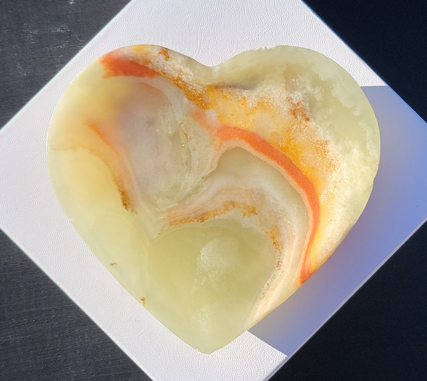 Green Onyx Heart Plates