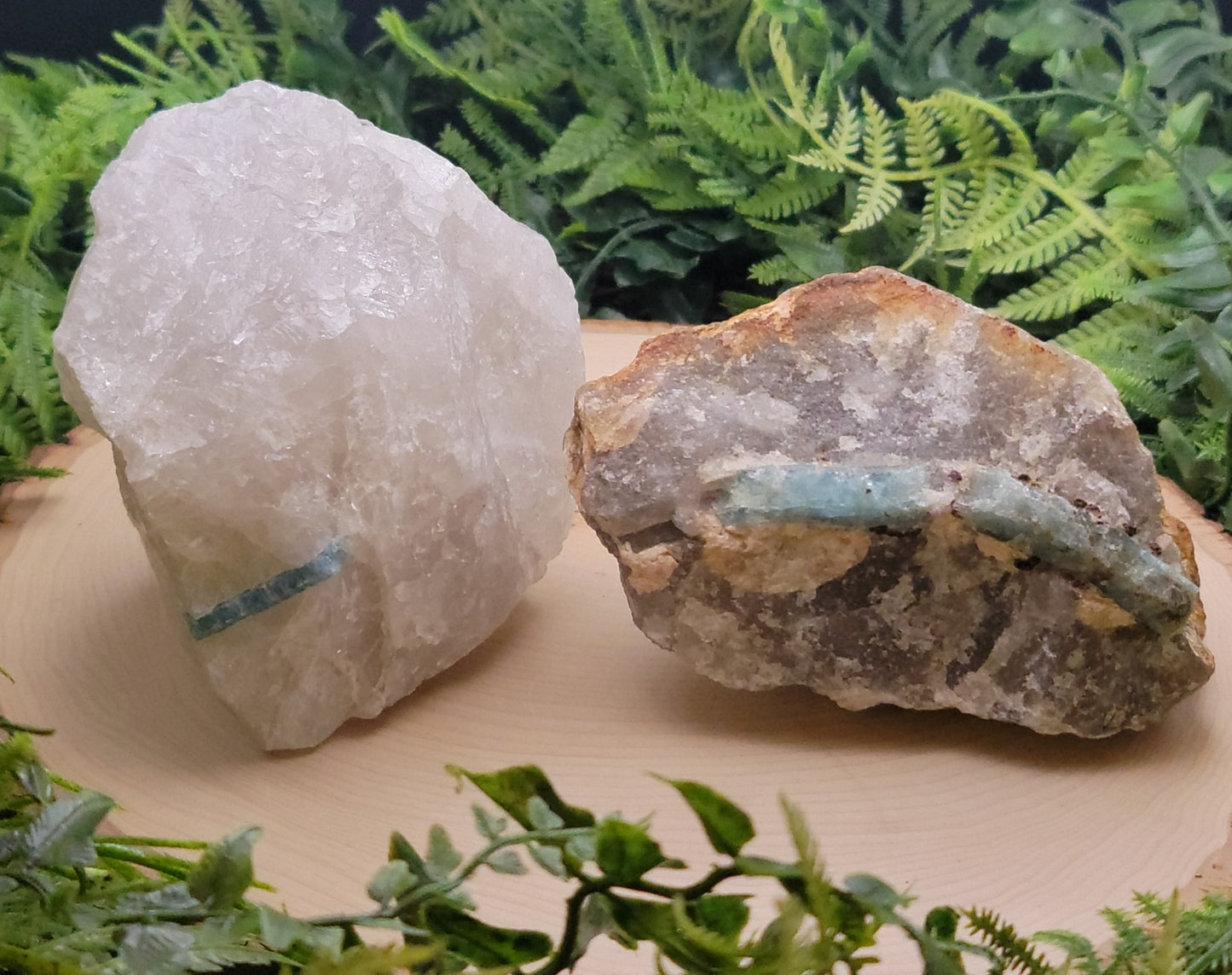 Aquamarine in Quartz