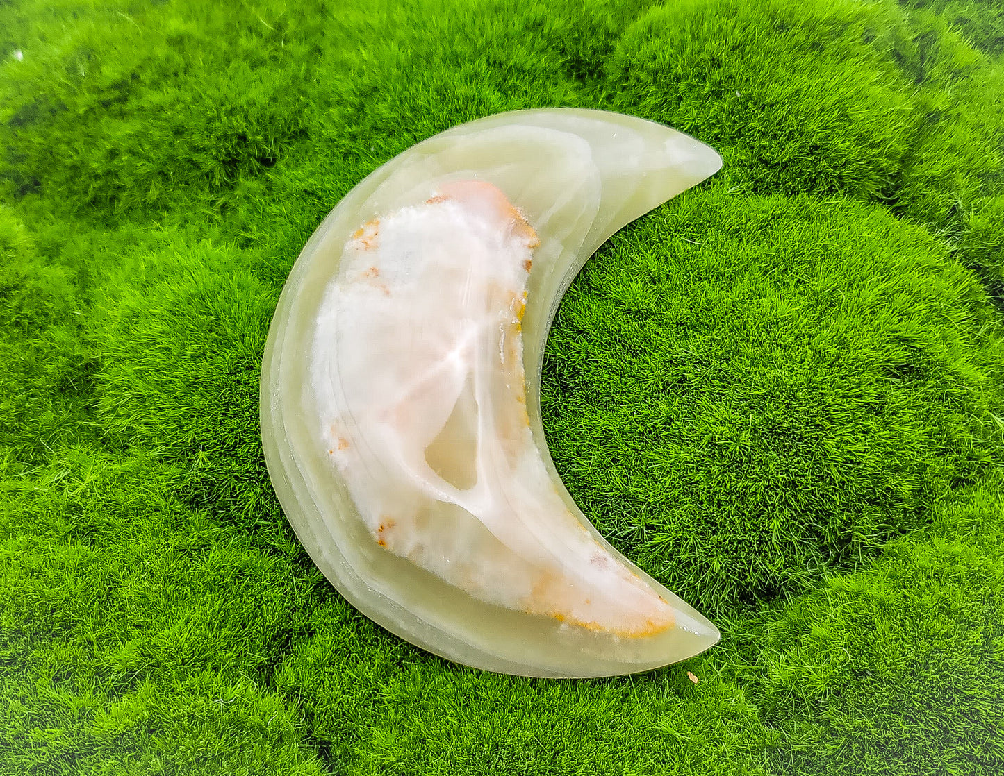 Green Onyx Crecent Plates
