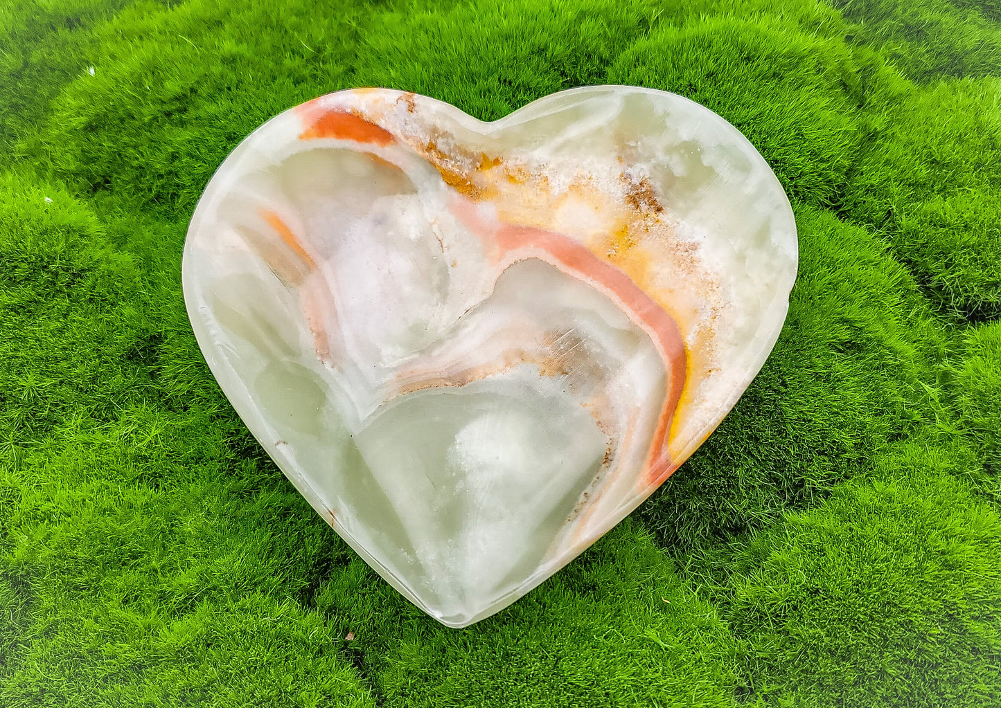 Green Onyx Heart Plates