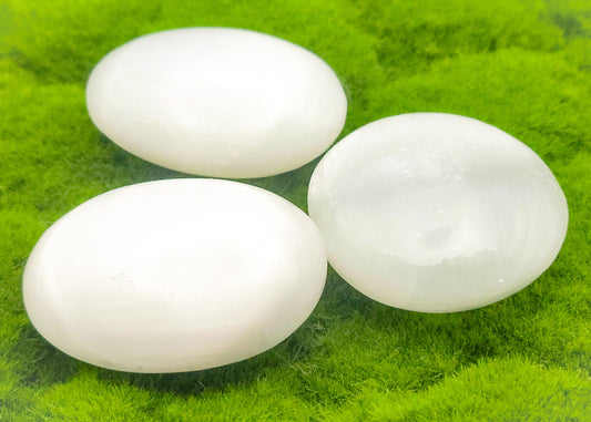 Selenite Palm Stones